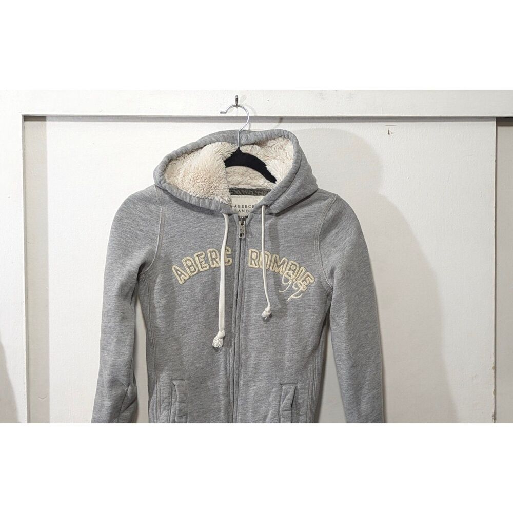 Vintage Gray Abercrombie & Fitch Full-Zip Faux Fur Jacket sz. S